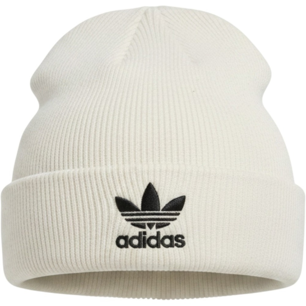 Adidas Originals Trefoil Beanie Mens Off-White Cream Knit Cuff Hat RN 90288 OSFM